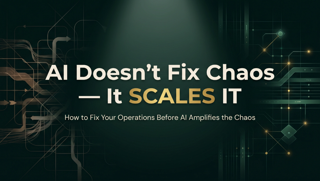 AI Doesn't Fix Chaos — It Scales It presentation cover